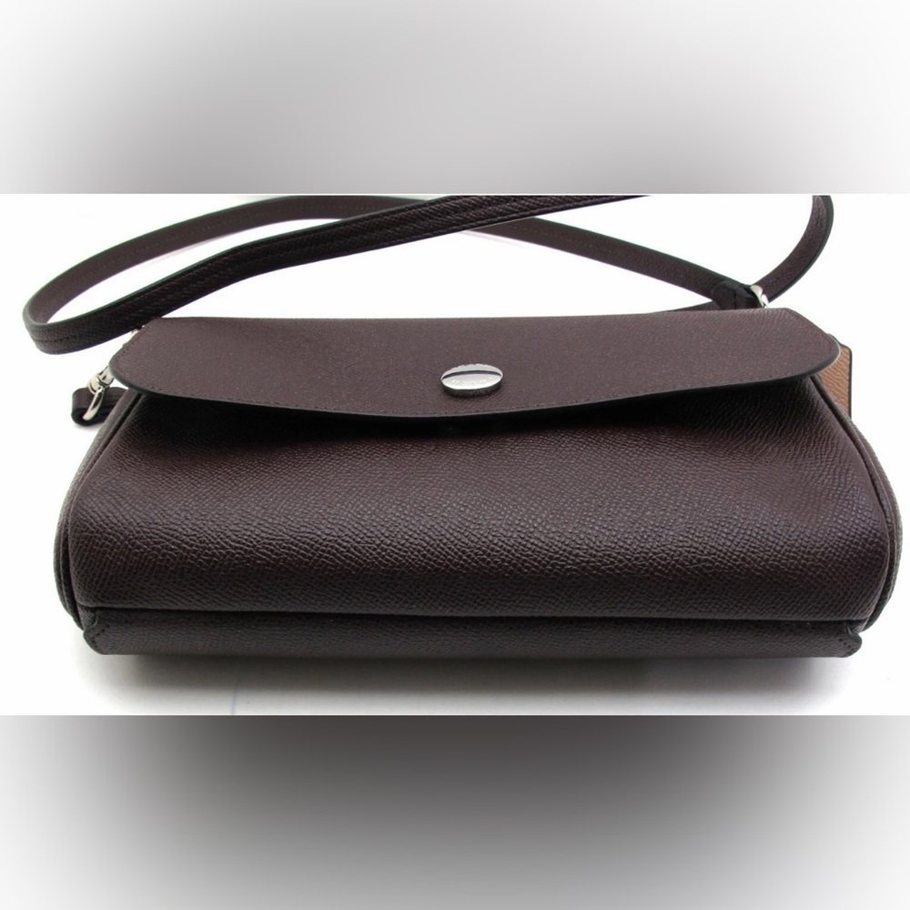 COACH NWOT Reversible 2 Tone Leather Crossbody Oxblood Light Pink Silver - Picture 9 of 12